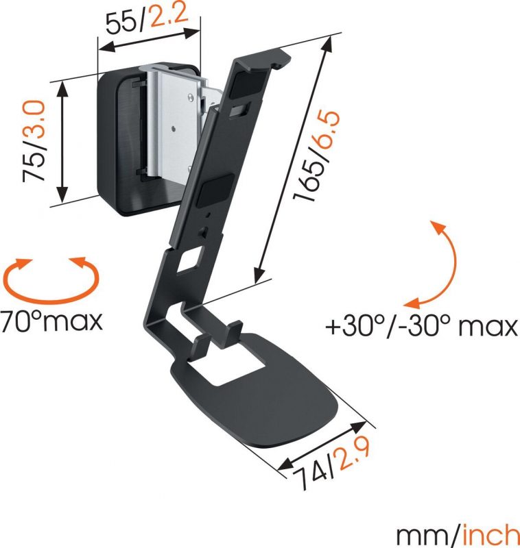Vogels Sound 4201 – Sonos ONE / ONE SL Wall Mount Bracket (Each) - Image 2