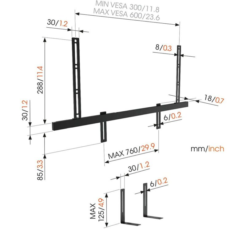 Vogels SOUND 3550 Universal TV Sound Bar Mount (Each) - Image 2