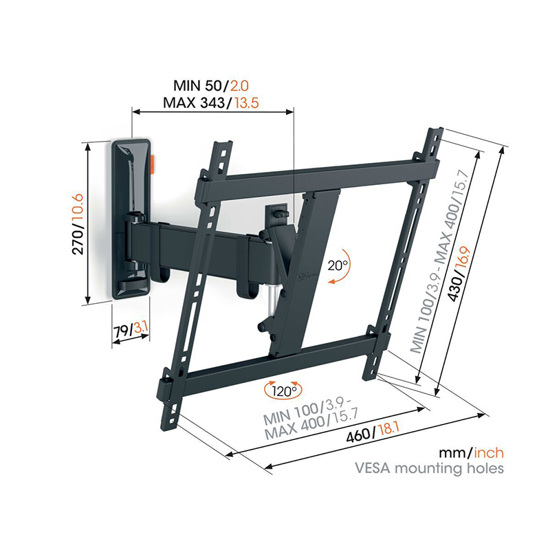Vogels TVM 3425 Full-Motion TV Wall Mount – 32 to 65″ - Image 5